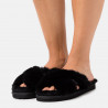Sandalo slide Michael Kors Lala nero in pelliccia sintetica