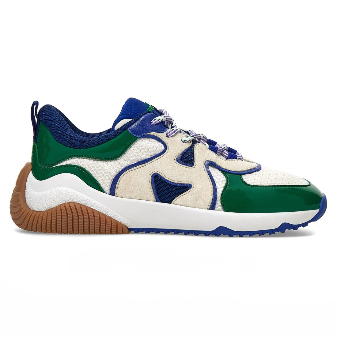 Sneaker da donna Hogan H597 verde blu e bianca