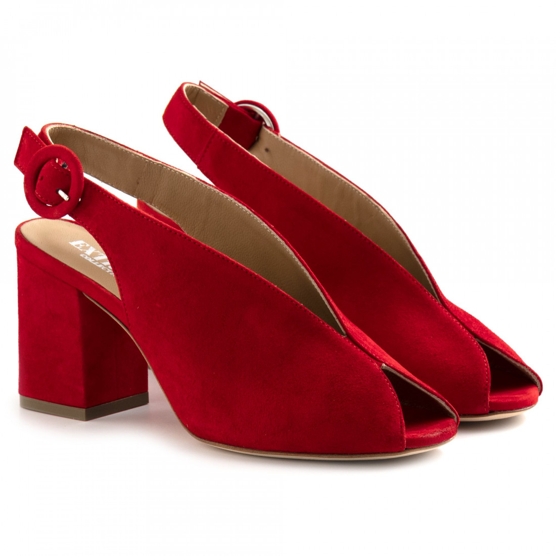 Sandalo Extreme rossa in camoscio con tacco medio