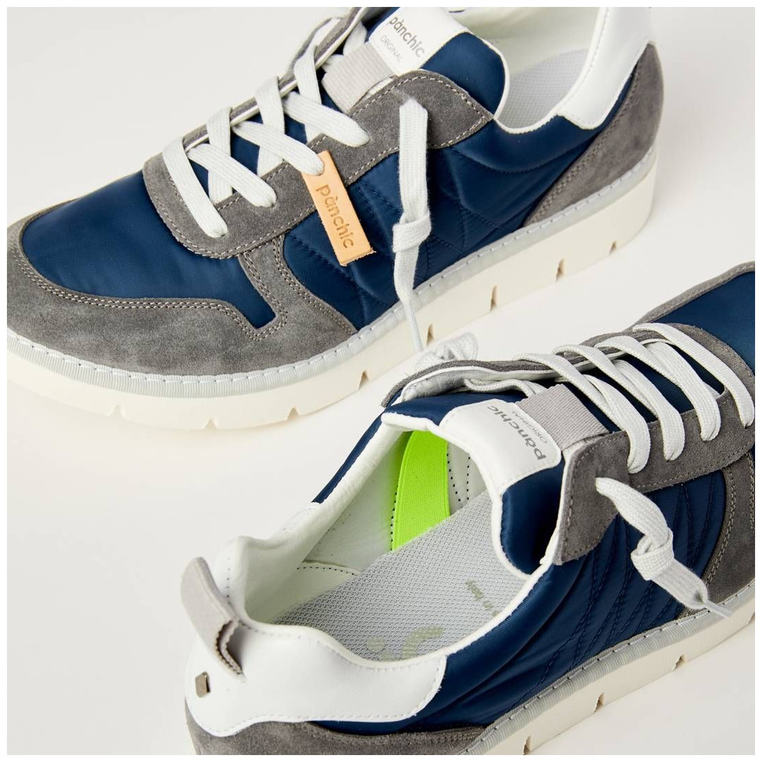 Sneaker Panchic P05 in nylon blu e suede grigio