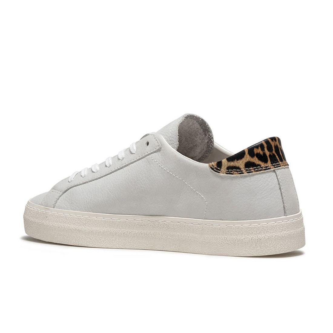 Sneaker donna D.A.T.E. Hill Low Vintage bianca e leopard