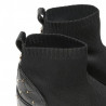 Sneaker calzino Michael Kors Skyler nera in maglia e pelle con borchie