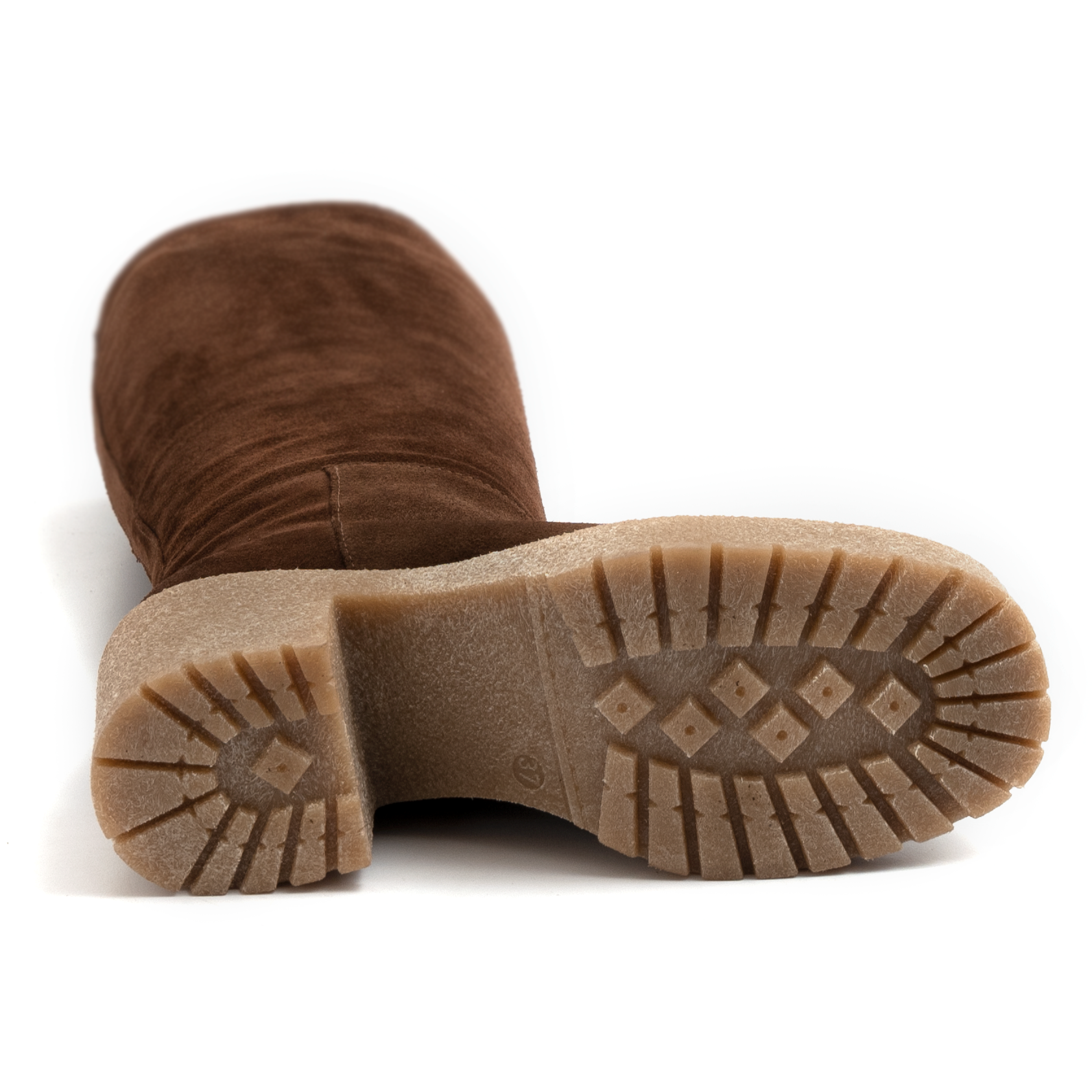 Stivale con tacco les tulipes in camoscio marrone con para