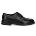 J. WILTON: Scarpa stringata derby formale da uomo in morbida nera con bucature e suola in gomma extralight