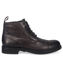 Stivaletto stringato da uomo jp david in morbida pelle grigio antracite