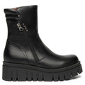 NeroGiardini: Stivaletto platform da donna NeroGiardini in pelle nera con zip