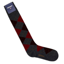 Sabattus rombol grey-bordeaux-red-orange