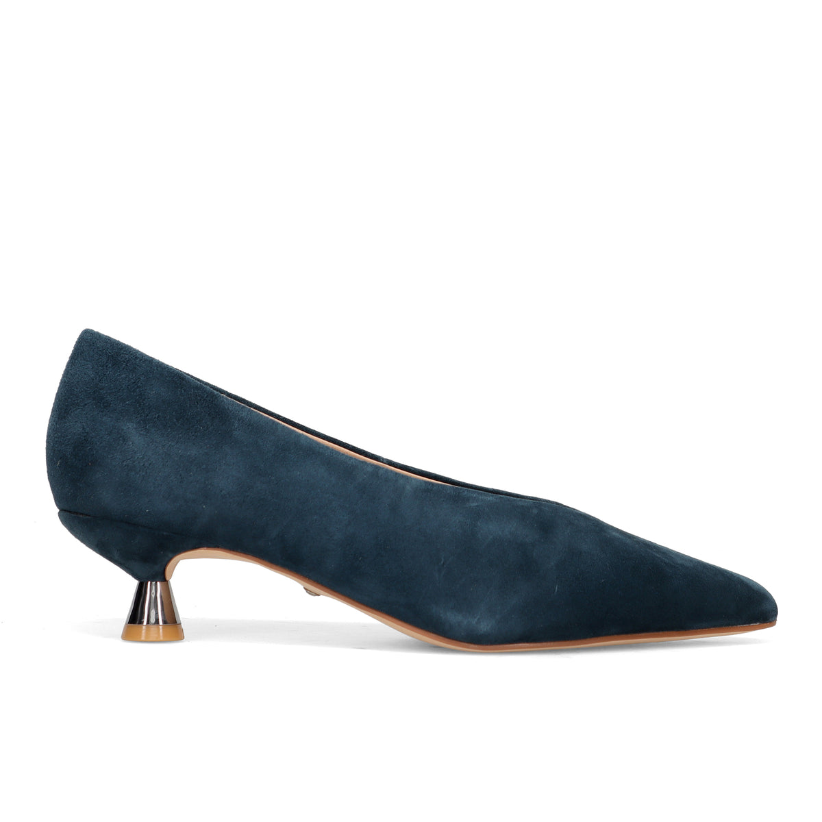 Alma en Pena: Scarpa con tacco "chupete" da donna in pelle scamosciata blu