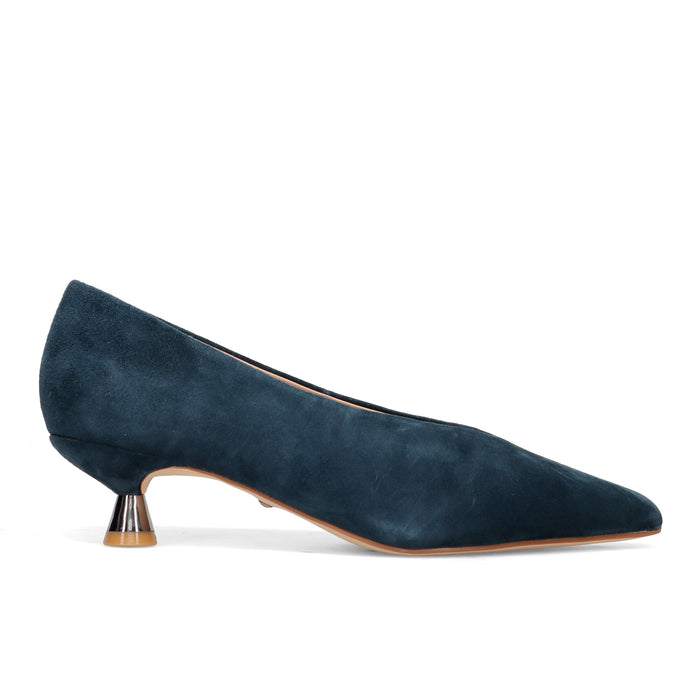 Alma en Pena: Scarpa con tacco "chupete" da donna in pelle scamosciata blu