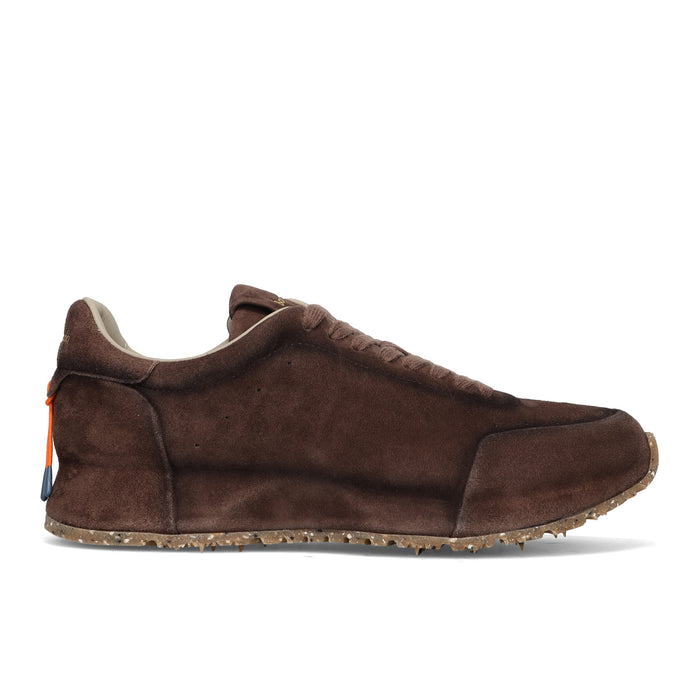 BARRACUDA: Sneakers da duomo Rocket in camoscio aerografato idrorepellente marrone scuro