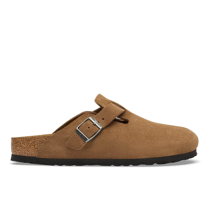 BIRKENSTOCK: Sabot da uomo Boston in pelle scamosciata marrone chiaro con plantare anatomico