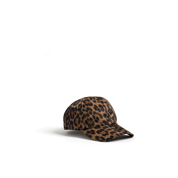 BORBONESE: Cappello baseball da donna in tessuto stampato Op e animalier color corteccia