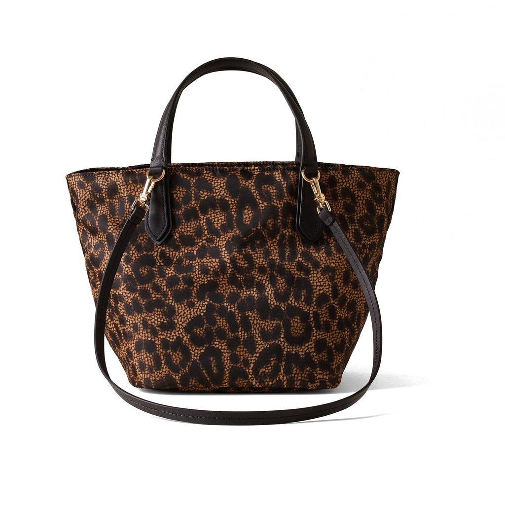 BORBONESE: Borsa shopping Escape small in tessuto tecnico con stampa animalier