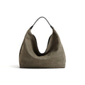 BORBONESE: Borsa hobo da donna Plié misura medium in vitello effetto nabuk stampa Op grigio clay e nero