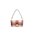 COCCINELLE: Borsa media C-Me Lock in camoscio rosa e lampone con lavorazione vichy patchwork