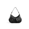 COCCINELLE: Borsa a spalla media da donna Mavery Pocket in pelle martellata nera