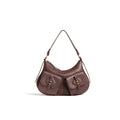 COCCINELLE: Borsa a spalla media da donna Mavery Pocket in pelle martellata bordeaux