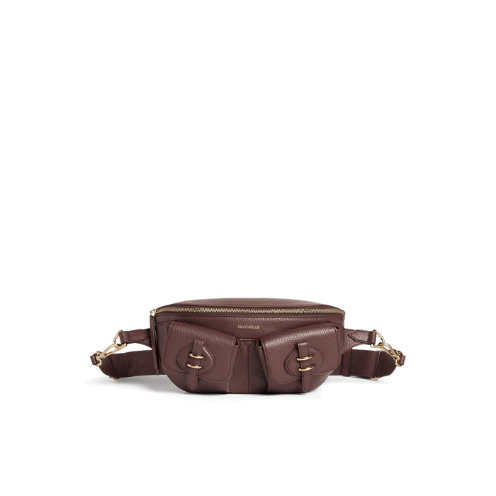 COCCINELLE: Marsupio da donna piccolo Mavery Pocket in pelle martellata bordeaux