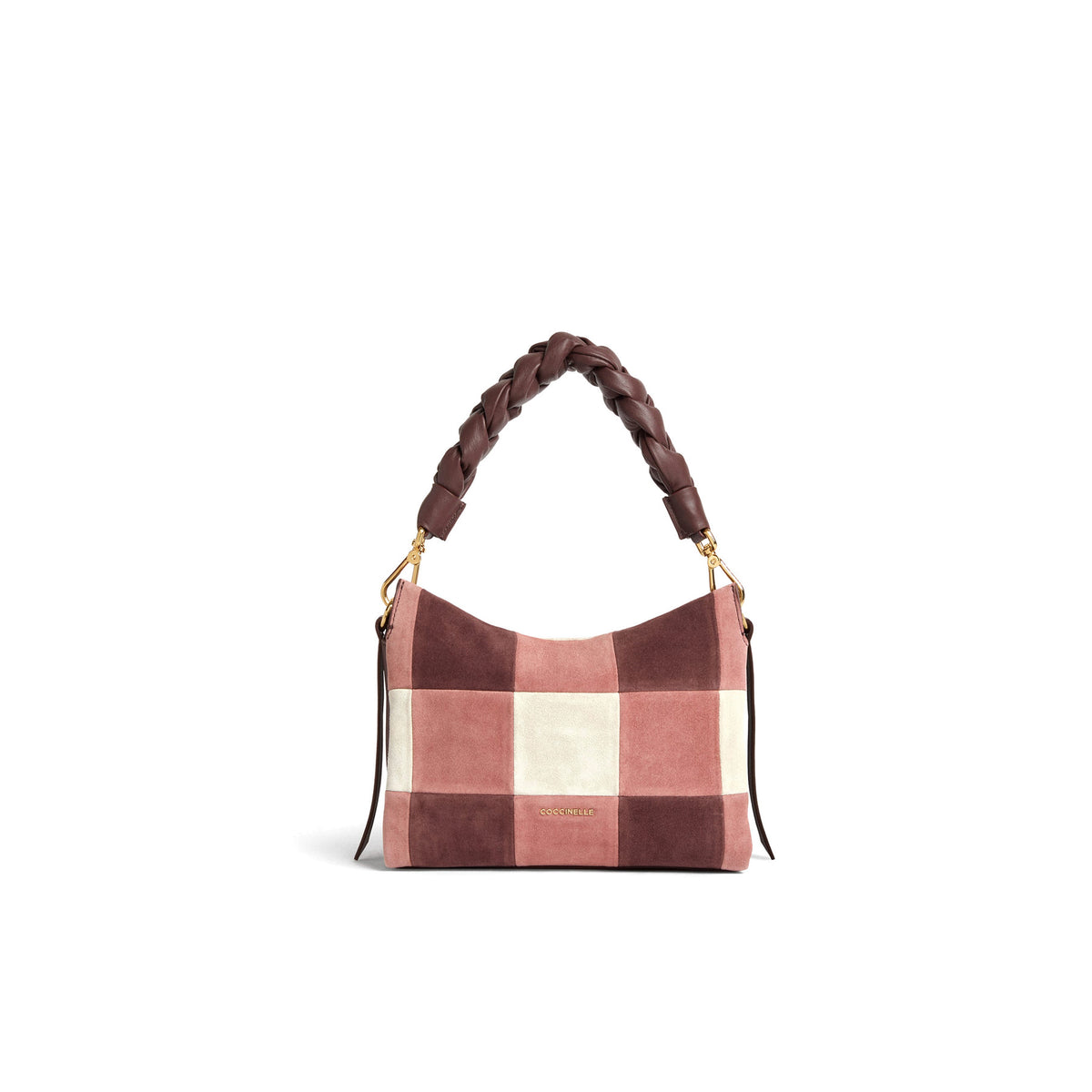 COCCINELLE: Borsa a mano small da donna Coccinelle Boheme in camoscio patchwork vichy multicolor
