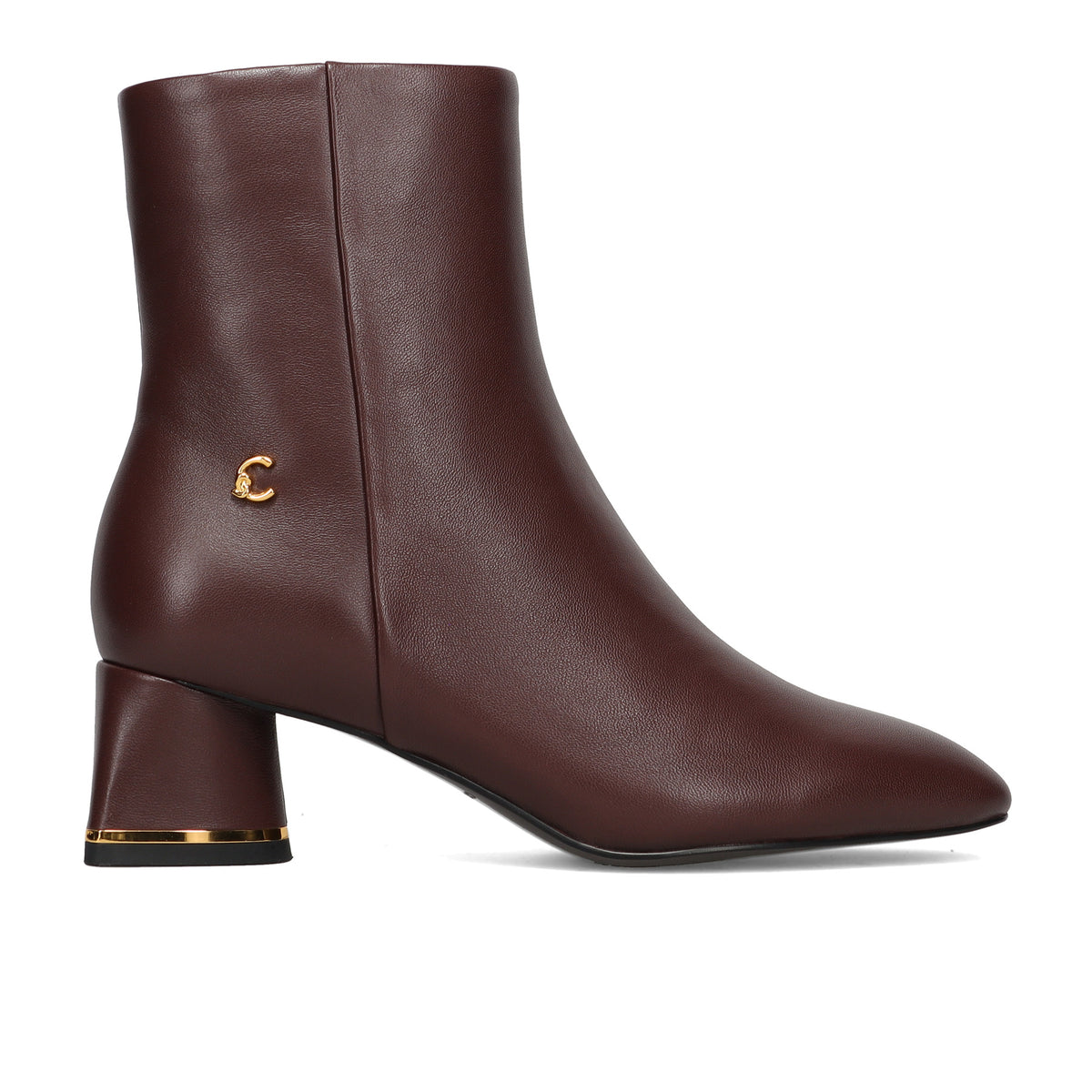 COCCINELLE: Stivaletto da donna C-Everyday in pelle bordeaux con tacco comodo