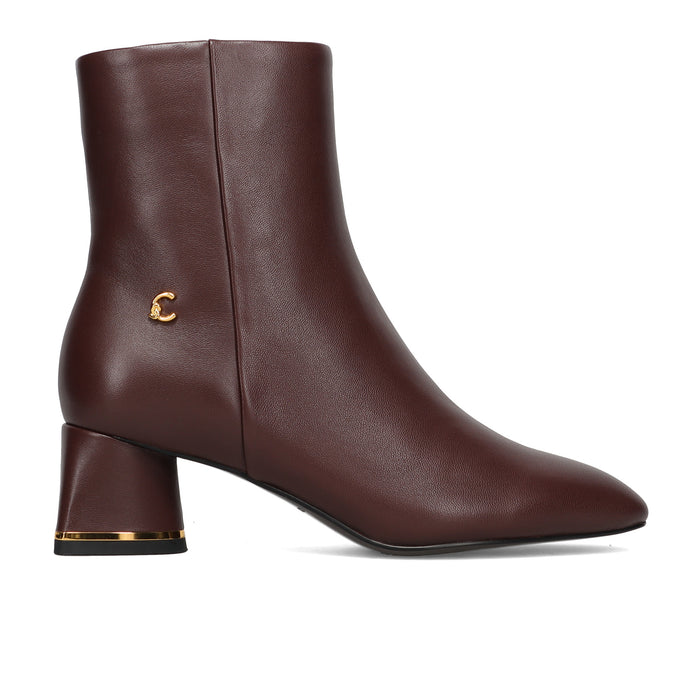 COCCINELLE: Stivaletto da donna C-Everyday in pelle bordeaux con tacco comodo