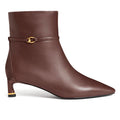 COCCINELLE: Stivaletto da donna C-Look in pelle bordeaux con tacco a stiletto comodo