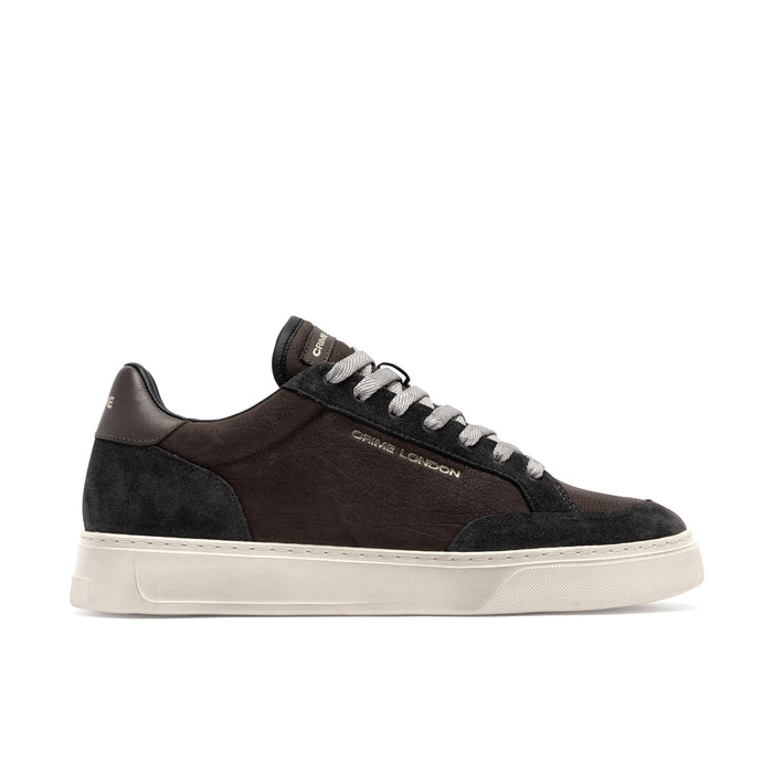 Crime London: Sneakers da uomo Eclipse in pelle e suede marrone e grigio