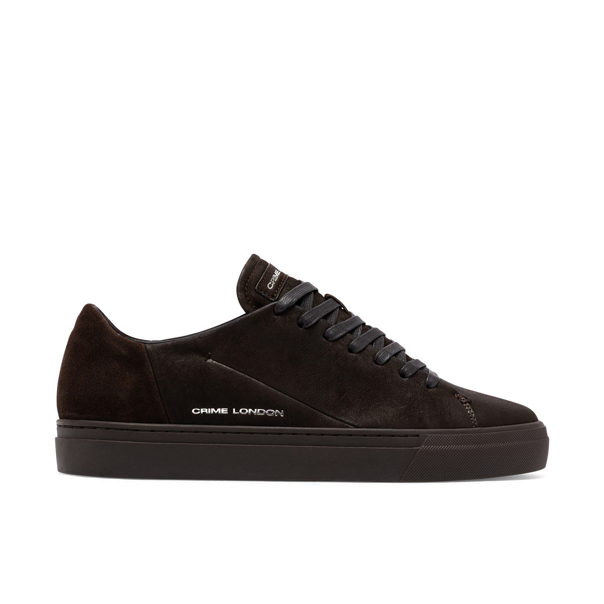 Crime London: Sneakers da uomo Amuse in nabuk vintage idrorepellente marrone scuro