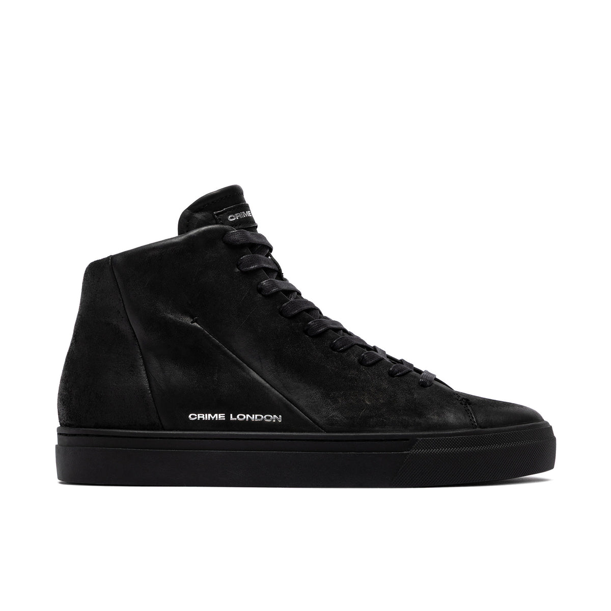 Crime London: Sneaker High Top da uomo Kane in camoscio vintage nero