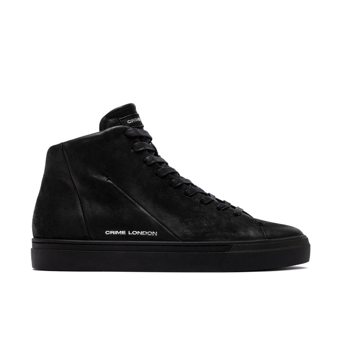 Crime London: Sneaker High Top da uomo Kane in camoscio vintage nero