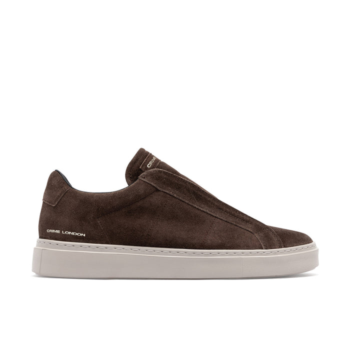 Crime London: Sneaker slip on da uomo Superlight in pelle scamosciata idrorepellente marrone