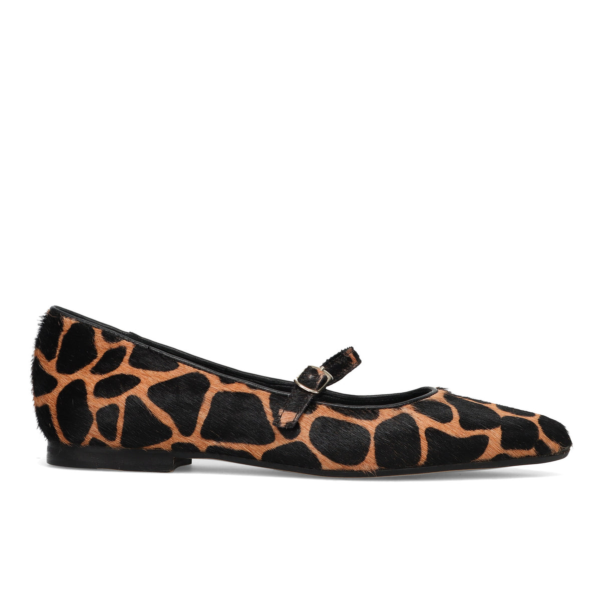 CRISTIN: Scarpa flat da donna Emily in cavallino stampa giraffa con cinturino