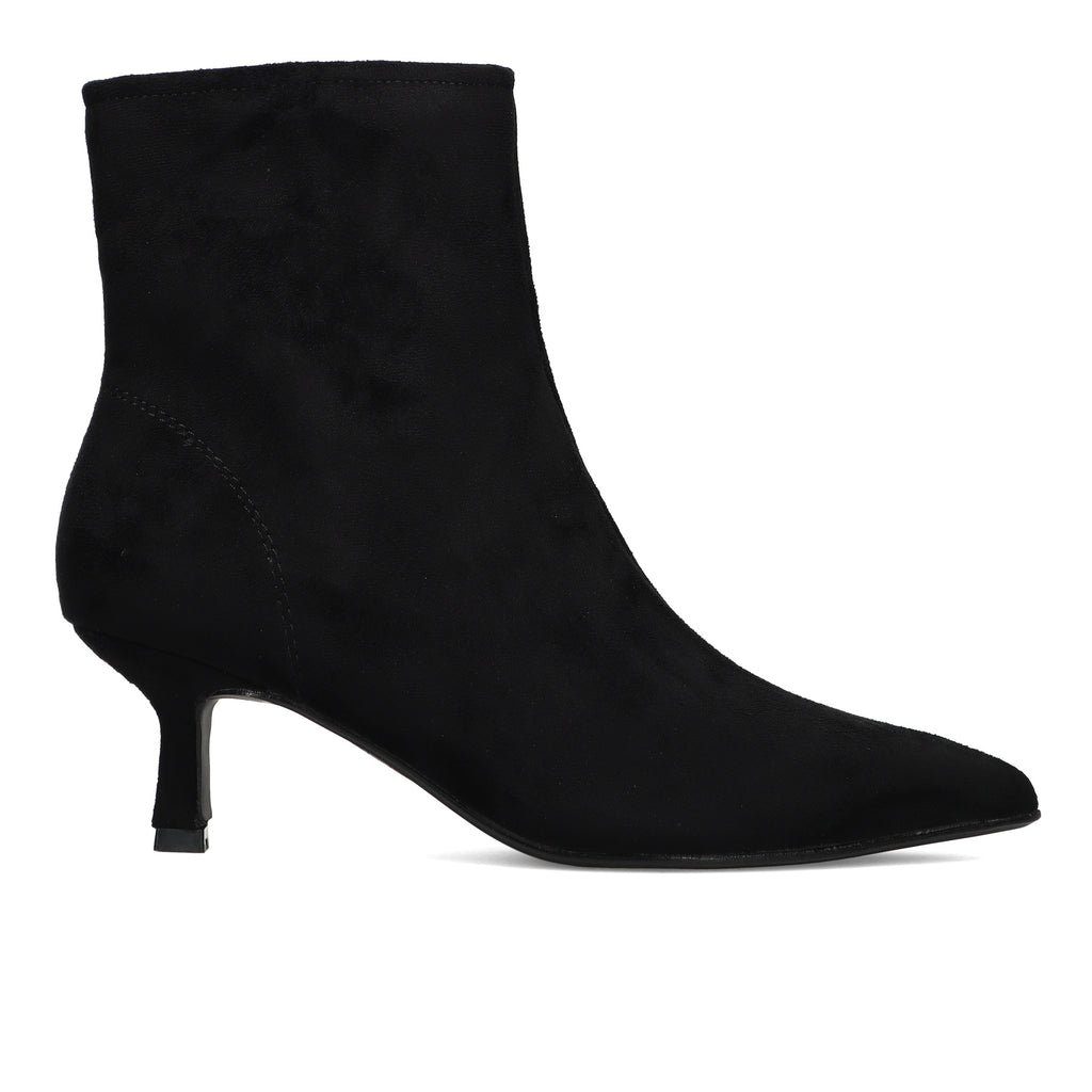 CRISTIN: Stivaletto da donna Susan in camoscio ecologico nero con tacco a rocchetto