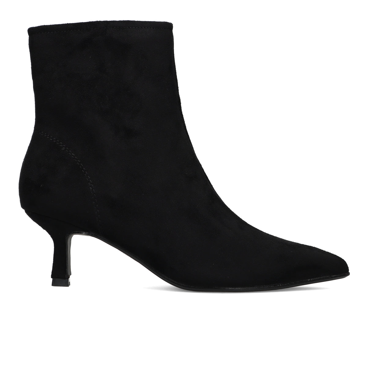 CRISTIN: Stivaletto da donna Susan in camoscio ecologico nero con tacco a rocchetto