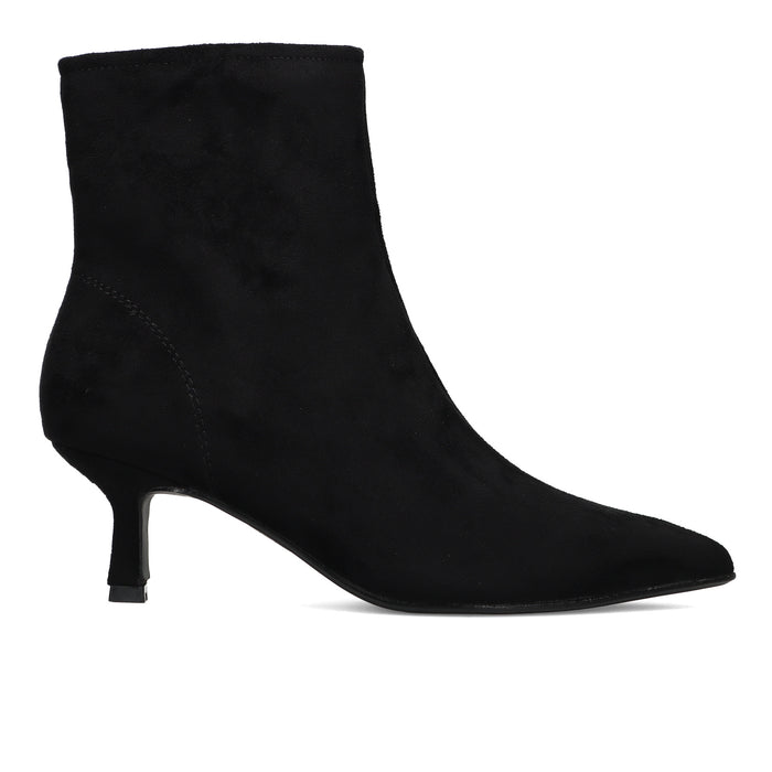 CRISTIN: Stivaletto da donna Susan in camoscio ecologico nero con tacco a rocchetto