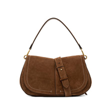 Helena round grande suede cognac