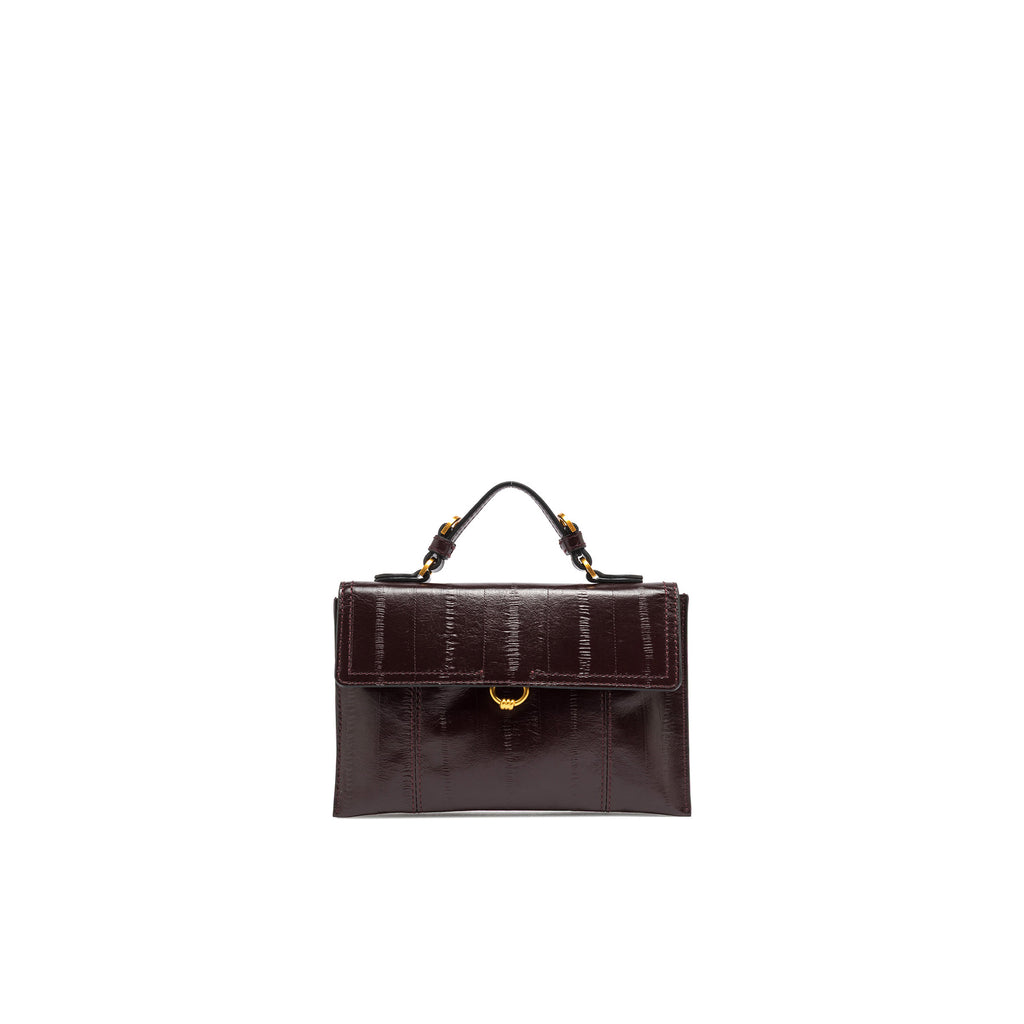 Gianni Chiarini: Cartella piccola Vicky in pelle stampa anguilla bordeaux