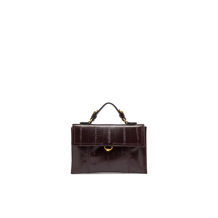 Gianni Chiarini: Cartella piccola Vicky in pelle stampa anguilla bordeaux