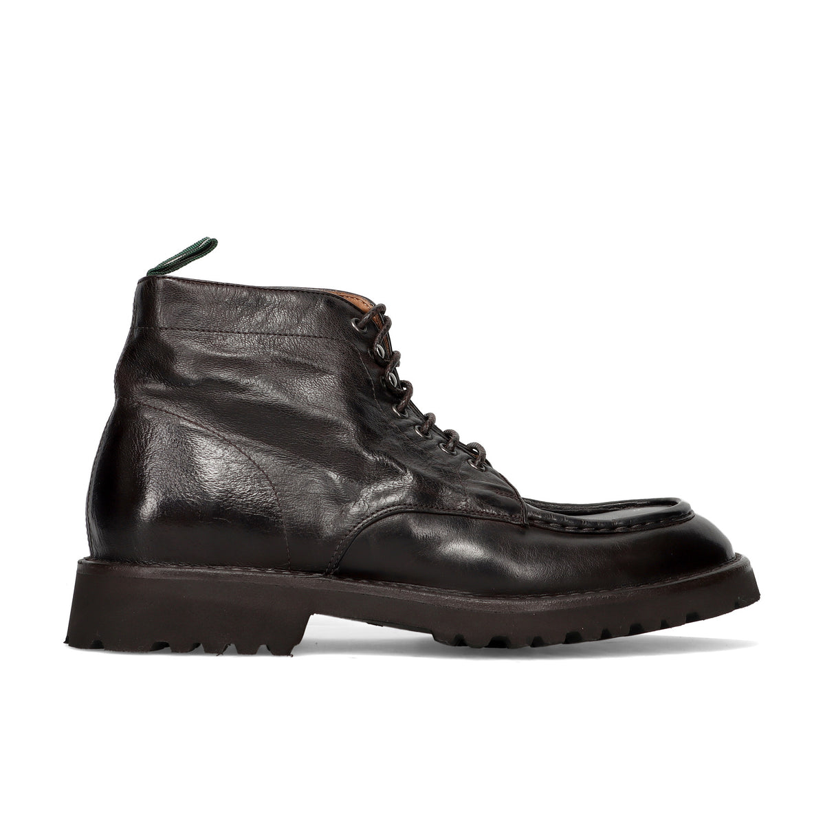 Green George: Scarpa high top da uomo in pelle Maremma lavata marrone scuro