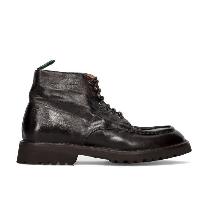 Green George: Scarpa high top da uomo in pelle Maremma lavata marrone scuro