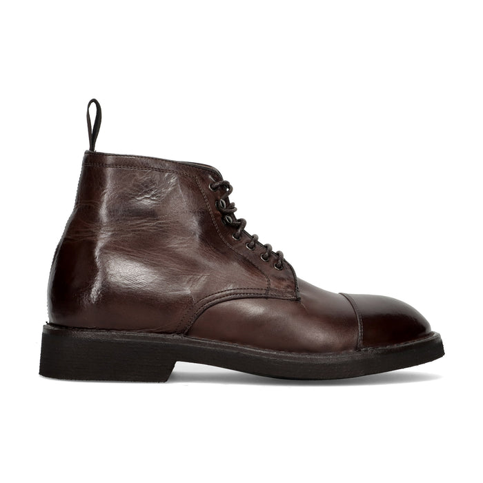 Green George: Scarpa mid cut da uomo in ricca pelle maremma lavata marrone con suola in gomma