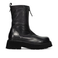 History541: Stivaletto da donna in morbida pelle nera con zip frontale e suola alta super leggera