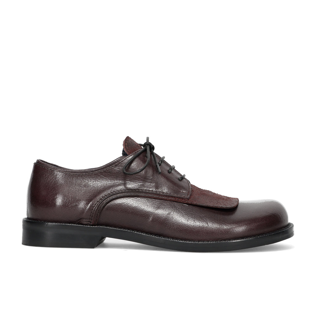 History541: Scarpa stringata da donna Giselle in morbida pelle w suede bordeaux