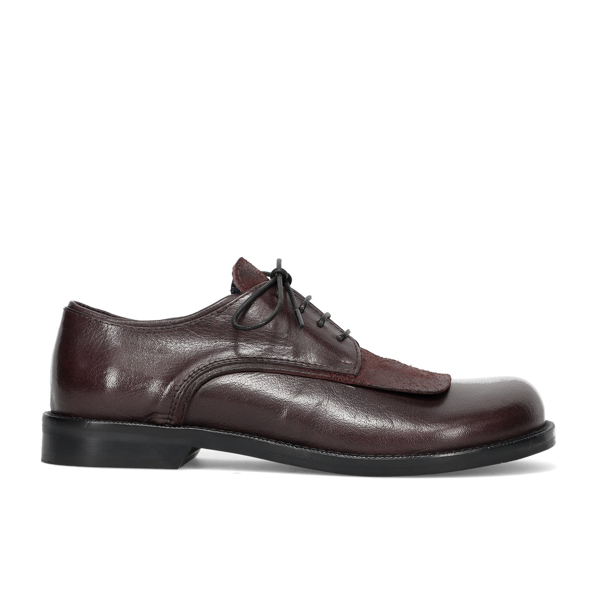 History541: Scarpa stringata da donna Giselle in morbida pelle w suede bordeaux