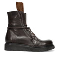History541: Stivaletto stringato da donna Rich in morbida pelle fondente e cavallino marrone chiaro