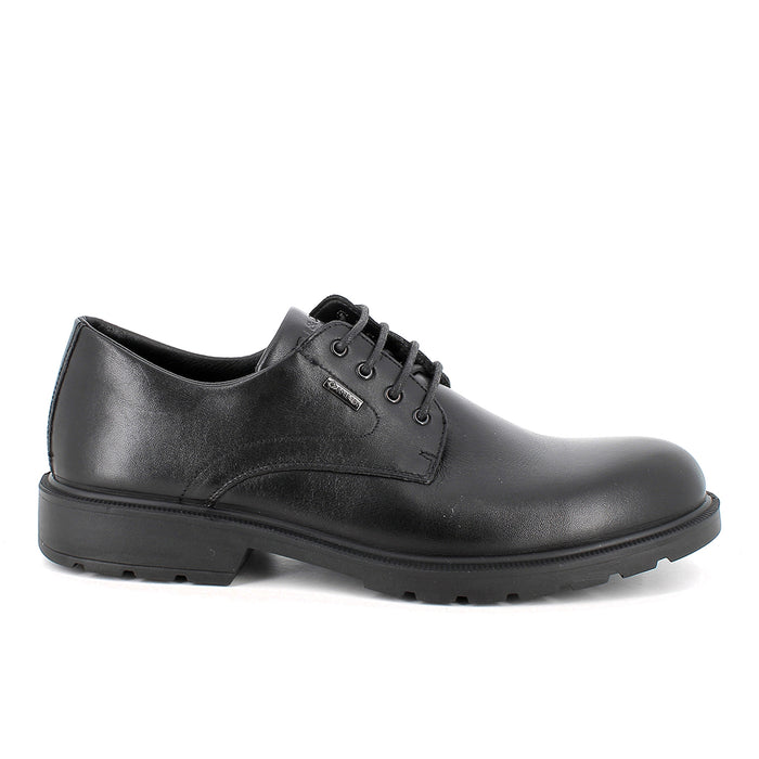 IGI&CO: Scarpa stringata derby da uomo in pelle nera e GORE-TEX® con suola in gomma