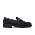J. WILTON: Scarpa con doppia fibbia da uomo in pelle scamosciata idrorepellente blu