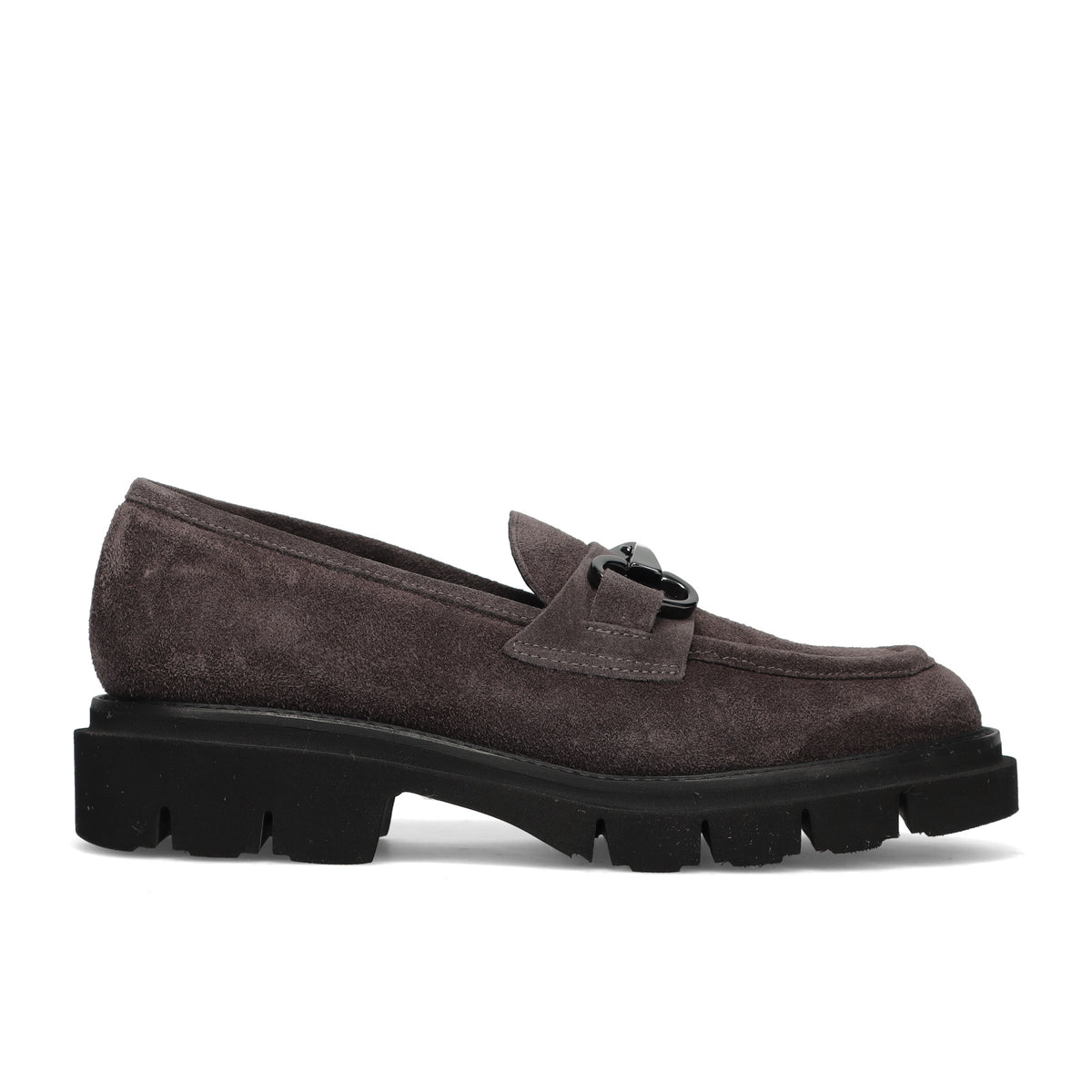 LUCA GROSSI: Scarpa da donna in morbido camoscio idrorepellente grigio con morsetto e suola in gomma