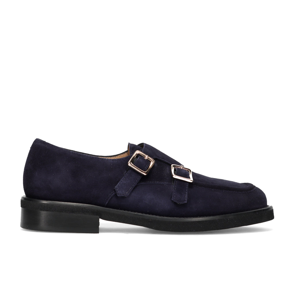 LUCA GROSSI: Scarpa doppi fibbia da donna in pelle scamosciata idrorepellente con suola in gomma