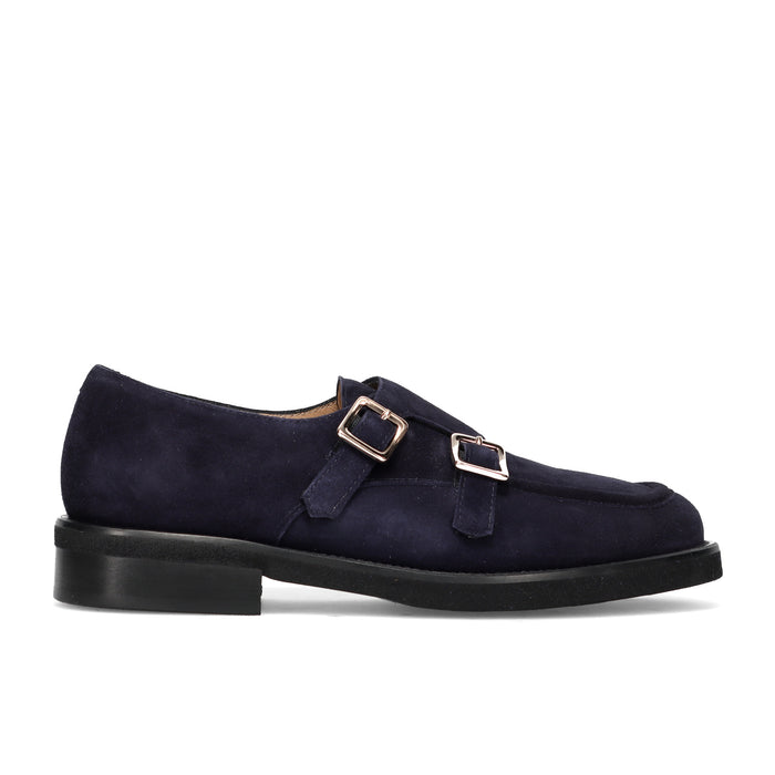 LUCA GROSSI: Scarpa doppi fibbia da donna in pelle scamosciata idrorepellente con suola in gomma